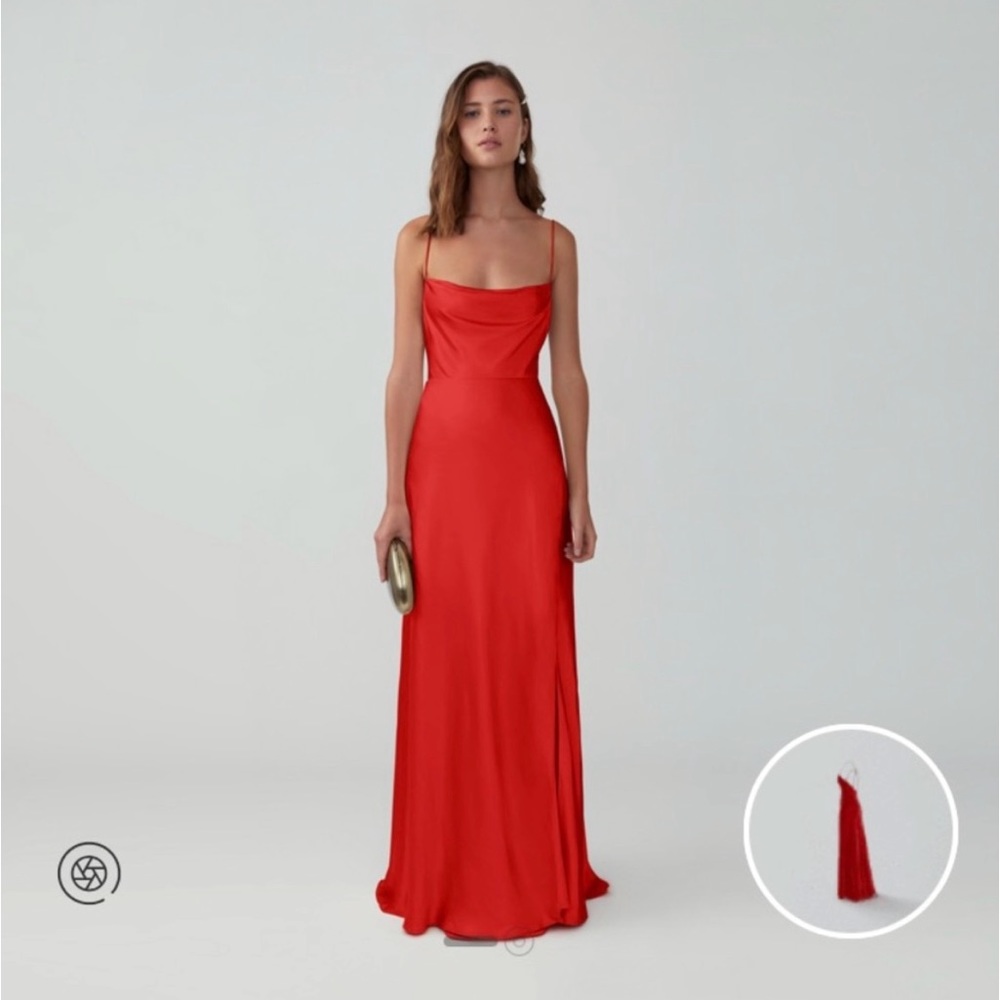 Fame and Partners satin prom dress